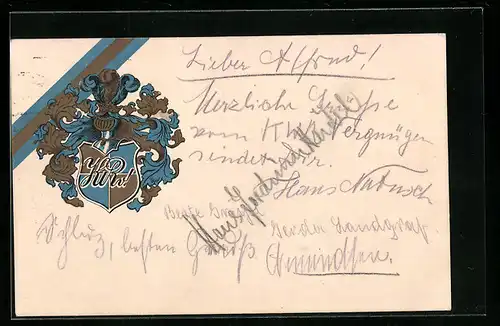 Künstler-AK Chemnitz, Verein für Kunst und Wissenschaft am Reformrealgymnasium, Studentenwappen