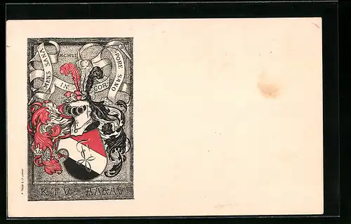 Künstler-AK Aarau, K.T.V. Aarau, Mens sans in corpore sano, Studentenwappen