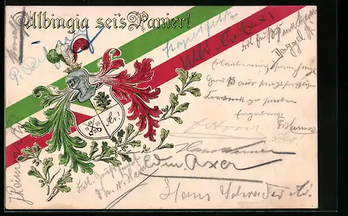 Lithographie Albingia sei`s Panier!, Studentenwappen