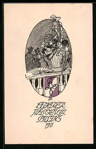 Künstler-AK München-Pasing, Lehrer Absolvia 1911