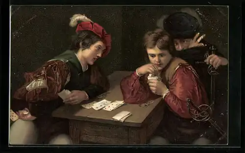 Künstler-AK Der Falschspieler, Michelangelo da Caravaggio