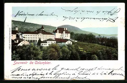 AK Colombier, Schloss mit Bergblick