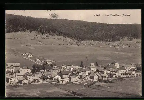 AK Les Verrières, Teilansicht aus der Vogelschau