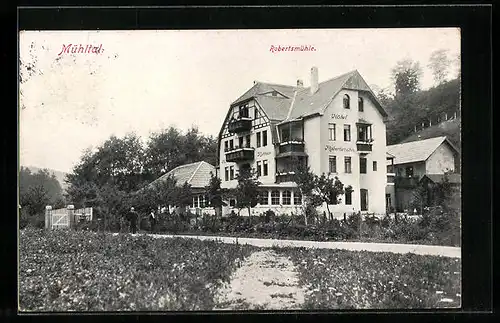 AK Eisenberg / Mühltal, Hotel Robertsmühle mit Strasse und Umgebung