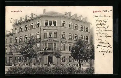 AK Karlsruhe, Luisenschule mit Schülerinnen