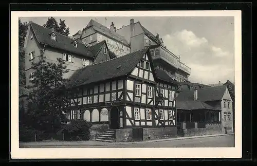 AK Marburg /L., Gaststätte Altes Brauhaus H. Pfeiffer mit Strasse