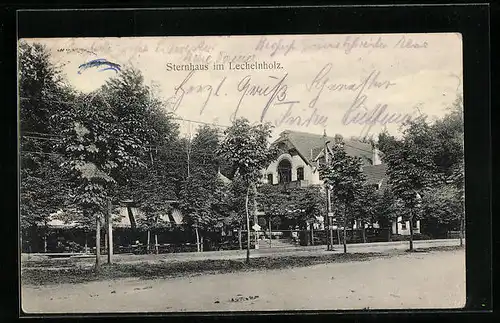 AK Wolfenbüttel, Gasthof Sternhaus im Lechelnholz, von der Strasse gesehen