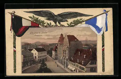 AK Landau i. Pfalz, Partie am Postplatz