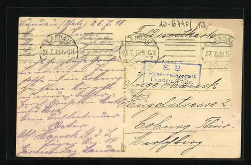 AK Landau i. Pfalz, Partie am Postplatz