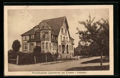 AK Cismar i. Holstein, Ferienkolonie Lensterhof mit Strassenpartie