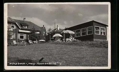 AK Würzbach, Haus Tannenblick mit Garten