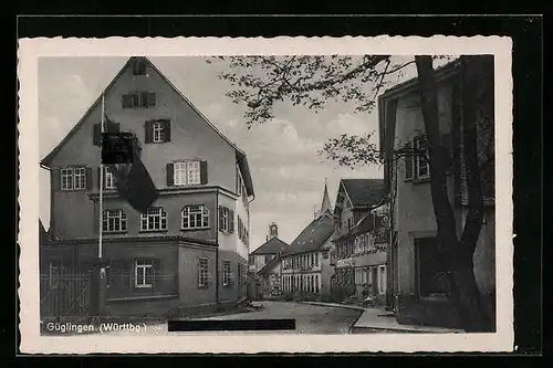 AK Güglingen /Württbg., Strassenpartie im Ort