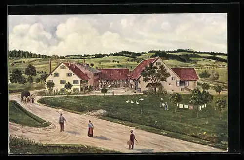 AK Haslachmühle b. Wilhelmsdorf, Blick zum Zieglerstift