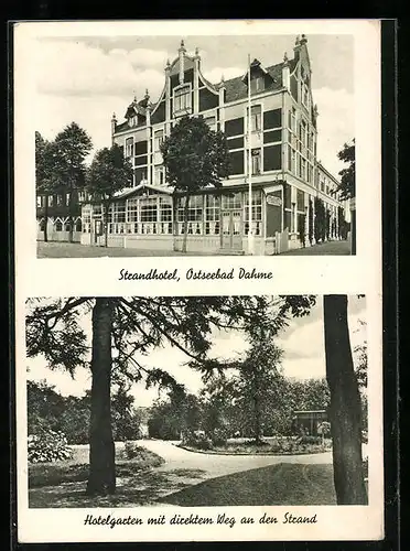 AK Dahme, Strandhotel, Hotelgarten mit direktem Weg an den Strand