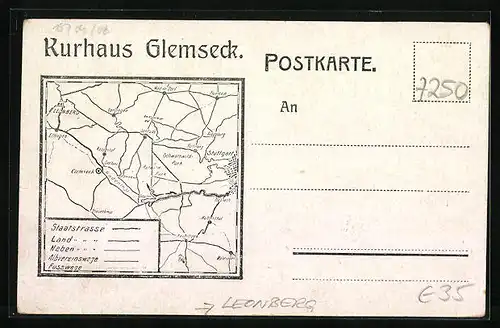 Lithographie Leonberg, Partie am Kurhaus Glemseck