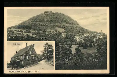 AK Hohenstaufen, Cafe Etter, Panorama