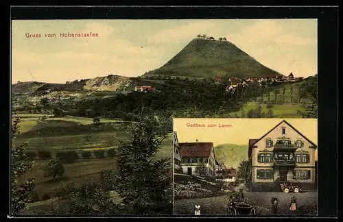AK Hohenstaufen, Gasthaus zum Lamm, Panorama