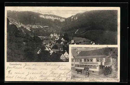 AK Gutenberg, Gasthaus zum Löwen, Teilansicht