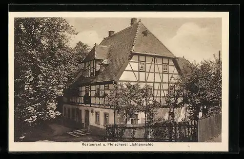 AK Lichtenwalde, Restaurant und Fleischerei von Albert Kürschner