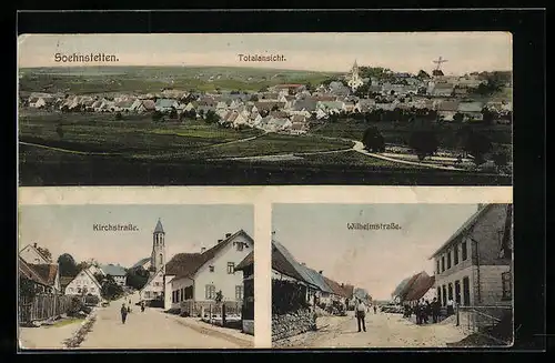 AK Soehnstetten, Totalansicht, Kirchstrasse, Wilhelmstrasse
