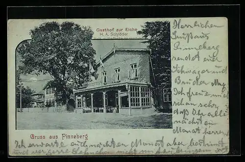 Mondschein-AK Pinneberg, Gasthof zur Eiche