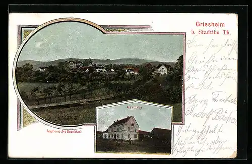 AK Griesheim b. Stadtilm, Ortsansicht, Gasthaus