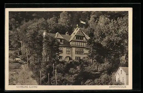 AK Marburg a. Lahn, Blick zum Arminenhaus, Verbindungshaus