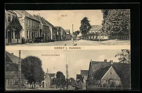 AK Horst i. Holstein, Markt, Elmshornerstrasse
