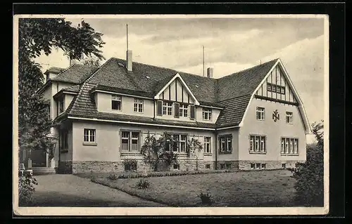 AK Crosta-Lomske /Amtsh. Bautzen, NSV-Müttererholungsheim Heidehof mit Einfahrt