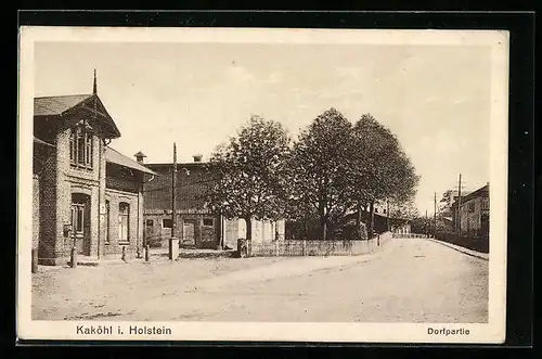 AK Kaköhl i. Holstein, Partie in der Dorfstrasse