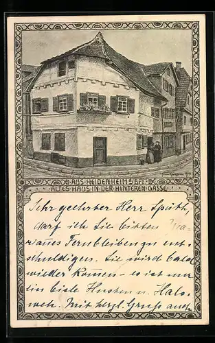 Künstler-AK Heidenheim a. Brz., Altes Haus in der Hinteren Gasse