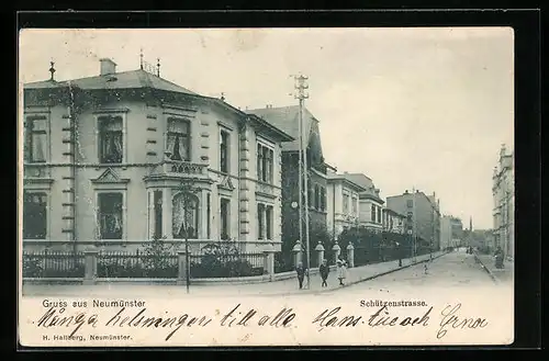 AK Neumünster, Strasseneck in der Schützenstrasse
