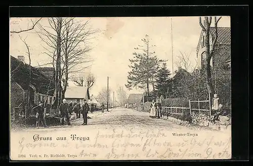 AK Treya, Strasse Wester-Treya mit Anwohnern