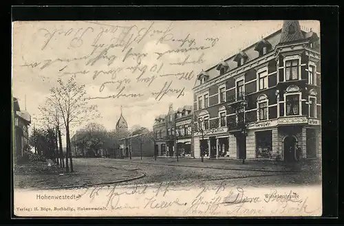 AK Hohenwestedt, Wilhelmstrasse mit Berliner Kaufhaus