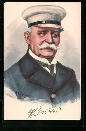 Künstler-AK Portrait Graf Ferdinand von Zeppelin