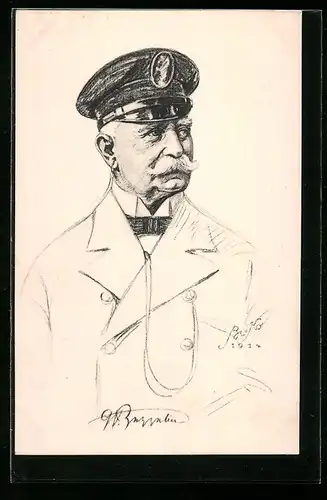 Künstler-AK Portrait Graf Ferdinand von Zeppelin
