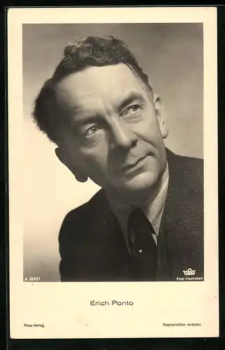 AK Schauspieler erich Ponto mit nachdenklichdem Blick