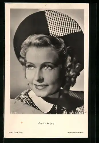 AK Schauspielerin Karin Hardt mit Hut