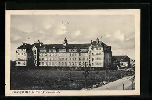 AK Ludwigshafen a. Rh., Blick auf Pestalozzischule