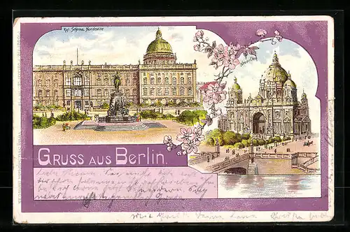 Lithographie Berlin, Kgl. Schloss, neuer Dom