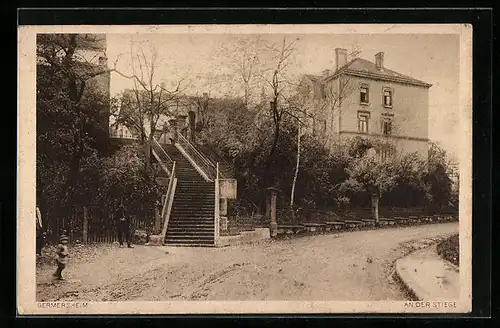 AK Germersheim, Strassenpartie an der Stiege