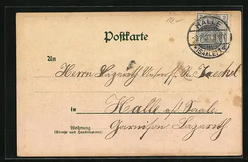 Lithographie Berlin, Strassenpartie mit Universität