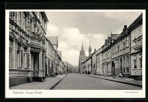 AK Walsrode, Lange-Strasse mit Hotel Hannover