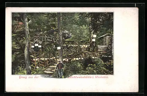 AK Wiesbaden, Teilansicht der Leichtweisshöhle