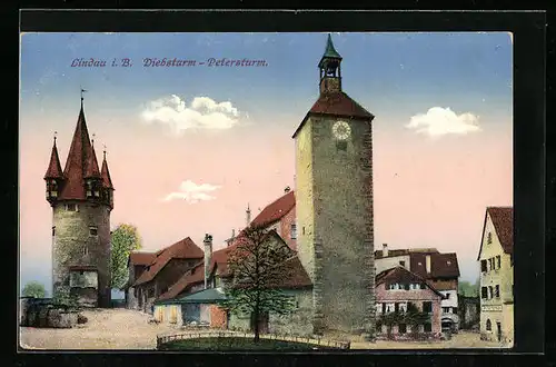 AK Lindau i. B., Diebsturm und Petersturm