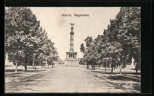 AK Berlin, Siegesallee mit Siegessäule