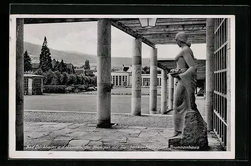 AK Bad Dürkheim a. d. Weinstrasse, Blick von der Traubenkurhalle zum Brunnenhaus