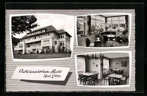 AK Bad Eilsen, Parksanatorium Hasse, Innenansichten