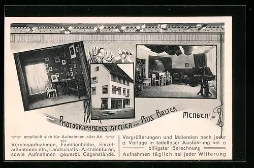 AK Mengen i. W., Photographisches Atelier von Pius Bolter