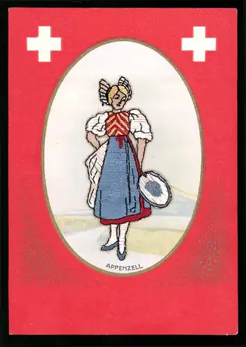 Stick-AK Appenzell, Schweizerin in Tracht